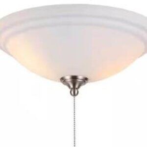 NEW 2-Light White Glass Bowl Ceiling Fan LED Light Kit